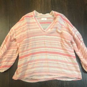 Lou and grey pic stitch woven top